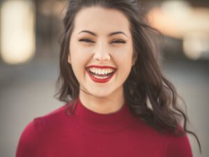 Vrouw rustig portret, leven met bruxisme
